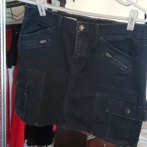 Denim classic cut dark wash skirt